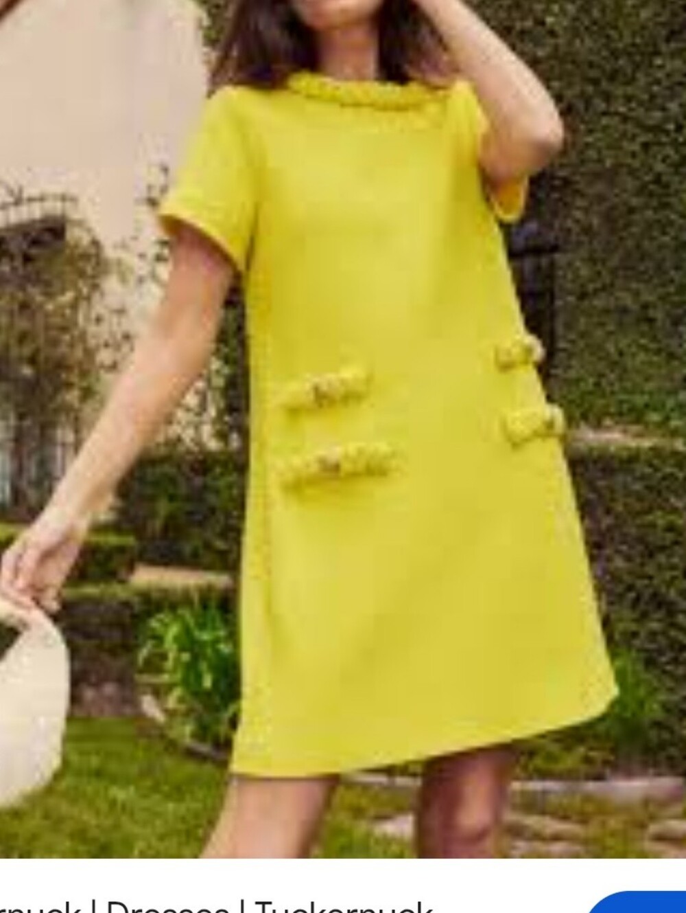 Tuckernuck Jackie Tweed Shift Dress In Limoncello - Yellow. Size S. New W Tag.